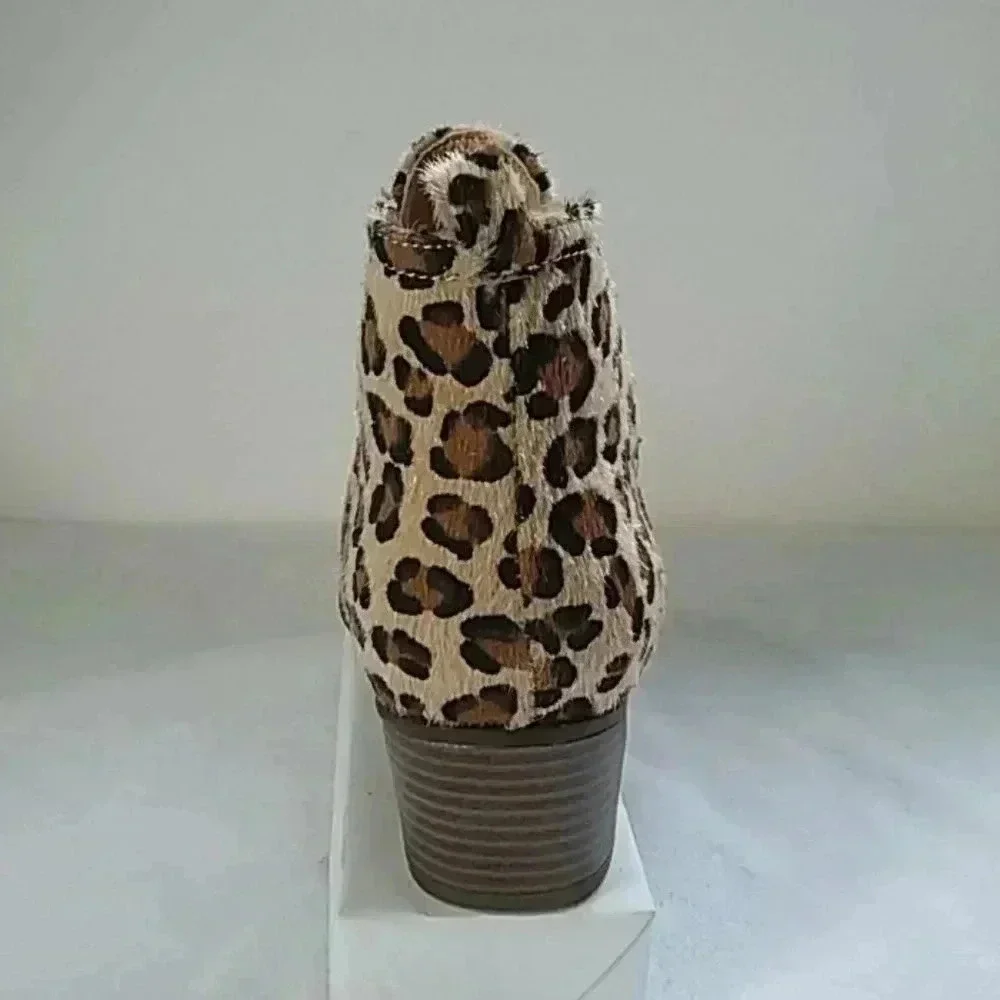 CL by laundry cortes faux fur leopard ankle boots
